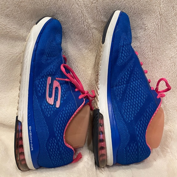 Skechers Skech-Knit Infinity Memory Foam Infinity Running Shoes Blue Pink Sz 9 - Picture 4 of 11